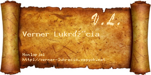 Verner Lukrécia névjegykártya